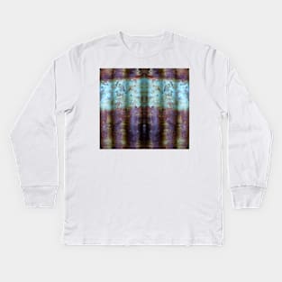 Corrugated Abstract in Purple and Blue - by Avril Thomas Kids Long Sleeve T-Shirt